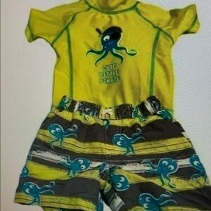 Kids Swim Set with Octopus Print